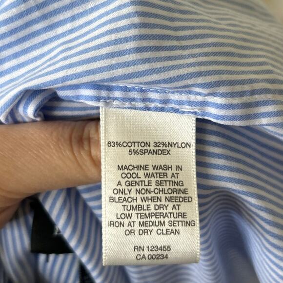 Lord & Taylor Light Blue White Pin Stripe Sleeveless Button Down Tank - Picture 7 of 8